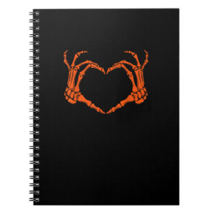 Cuaderno Skeleton Hand Heart Rótulo Disstume Halloween Dise
