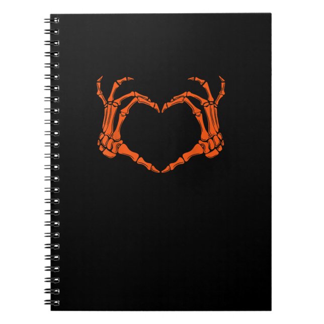 Cuaderno Skeleton Hand Heart Rótulo Disstume Halloween Dise (Frente)