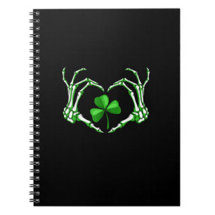 Cuaderno Skeleton Hand Heart Shamrock St Patricks Day Paddy