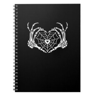 Cuaderno Skeleton Hand Heart Spiderweb Halloween Cobweb Par