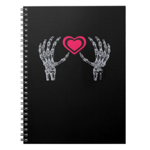 Cuaderno Skeleton Hands Heart Cute