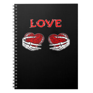 Cuaderno Skeleton Hands Heart Funny Design