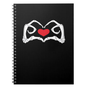Cuaderno Skeleton Heart And Hands Funny