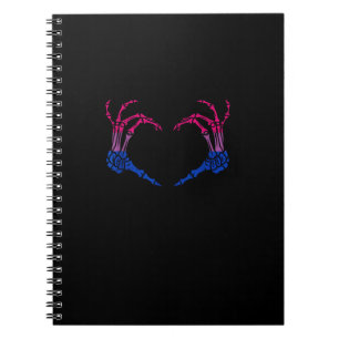 Cuaderno Skeleton Heart Bisexual Lgbt-Q Pride Mano de Cráne