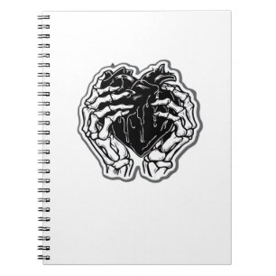 Cuaderno Skeleton Heart Hands Funny