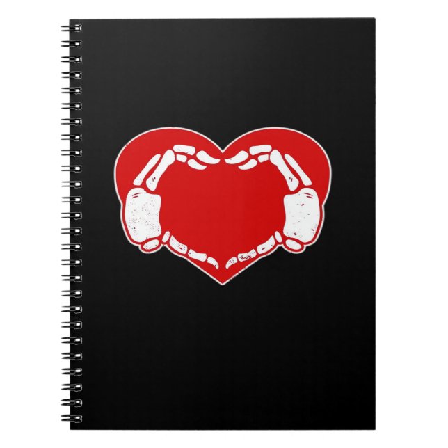 Cuaderno Skeleton Heart Hands Gótico Valentine Red Classic (Frente)