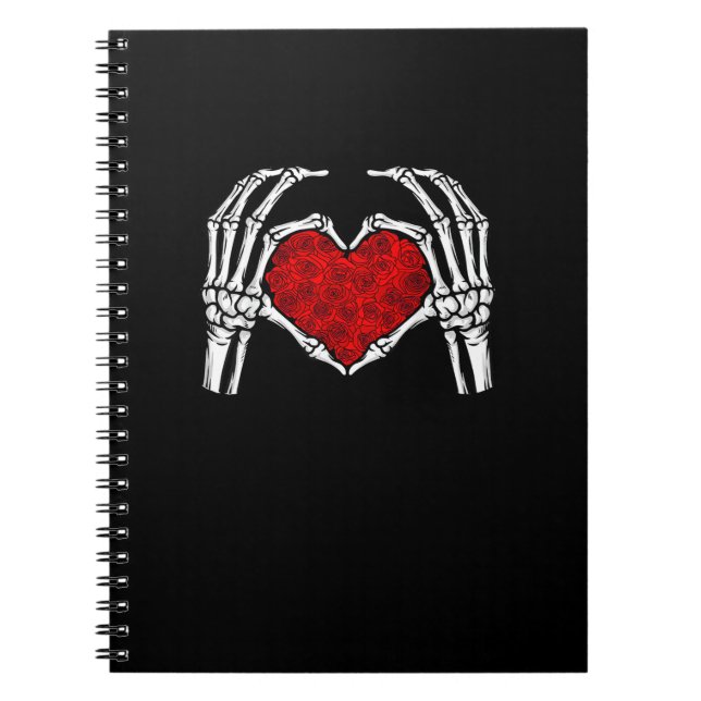 Cuaderno Skeleton Heart Hands Rótulo El día de San Valentín (Frente)