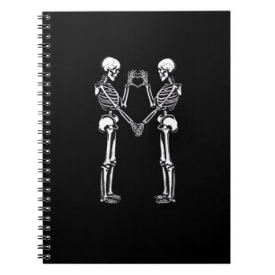 Cuaderno Skeleton Heart Hands Rótulo Halloween Costume Clas