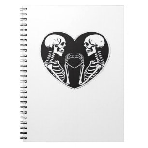 Cuaderno Skeleton Heart Hands Rótulo Halloween Costume Retr
