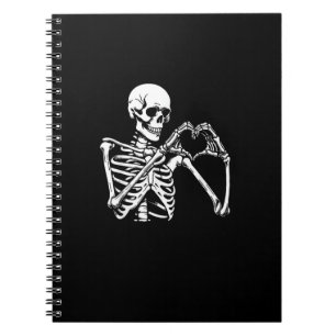 Cuaderno Skeleton Heart Hands Rótulo Halloween Costume Retr