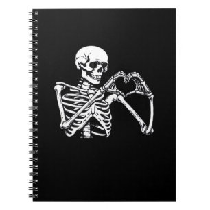 Cuaderno Skeleton Heart Hands Rótulo Halloween Costume Tren