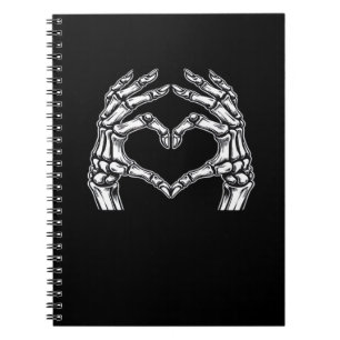 Cuaderno Skeleton Heart Hands Rótulo Halloween Disstume bás