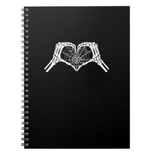 Cuaderno Skeleton Heart Hands Spiderweb Halloween Spooky Wo