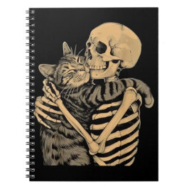Cuaderno  Skeleton Hugging Cat – Cute Gothic Cat Lover Gift