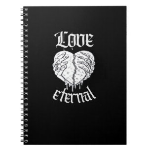 Cuaderno Skeleton Manos Corazón Gótico Clásico