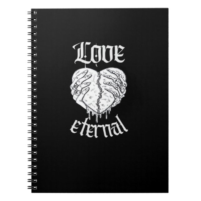 Cuaderno Skeleton Manos Corazón Gótico Clásico (Frente)