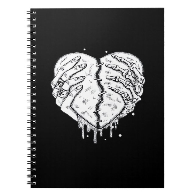 Cuaderno Skeleton Manos Corazón- Gótico Corazón Clásico (Frente)