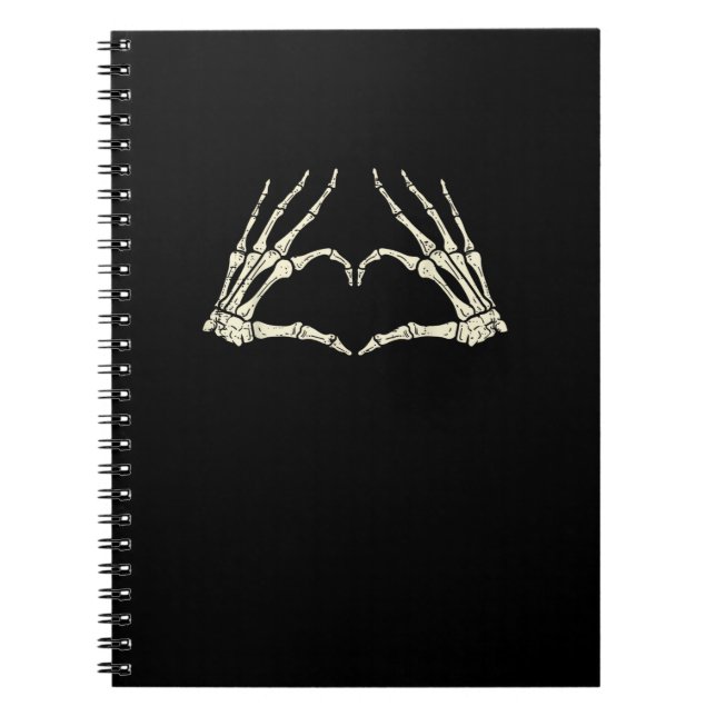 Cuaderno Skeleton Manos Corazón Gracioso Halloween Hallowee (Frente)