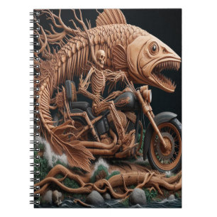 Cuaderno skeleton recorrió su camino de ciclismo de helicóp