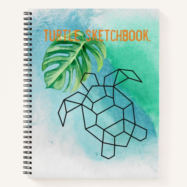 Cuaderno Sketch de la tortuga azul del océano (Anverso)