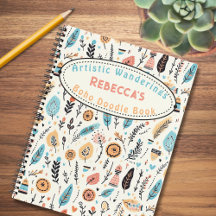 Sketch de nombres de niños con flores de Boho