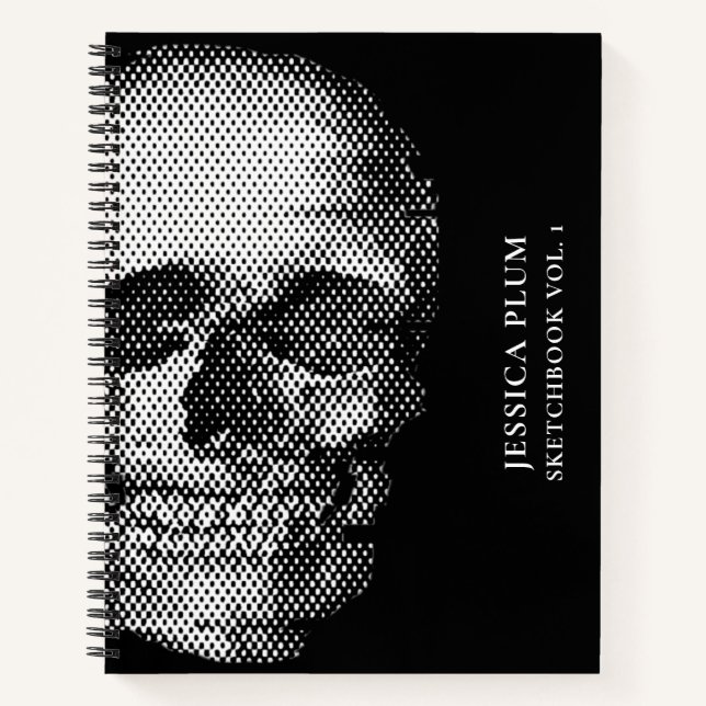 Cuaderno Sketchbook Black White Skull para artistas (Anverso)