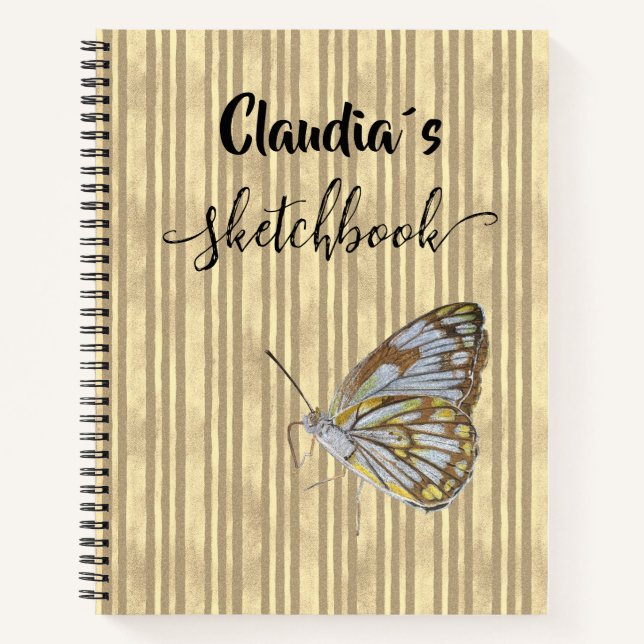 Cuaderno Sketchbook butterfly add name (Anverso)
