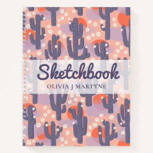 Cuaderno Sketchbook Cactus moderno personalizado