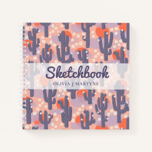 Cuaderno Sketchbook Cactus moderno personalizado