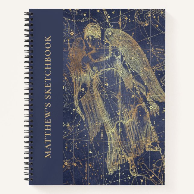 Cuaderno Sketchbook con nombre Astrología Virgo Horoscope (Anverso)