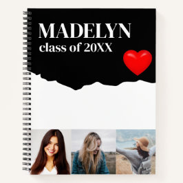 Cuaderno Sketchbook Custom 3Photo Monogram Name