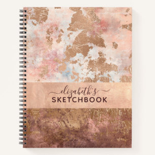 Cuaderno Sketchbook Elegant Rosa Gold Pink Marble