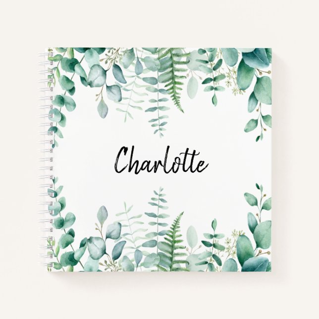 Cuaderno Sketchbook eucalyptus greenerenery helechos de bos (Anverso)