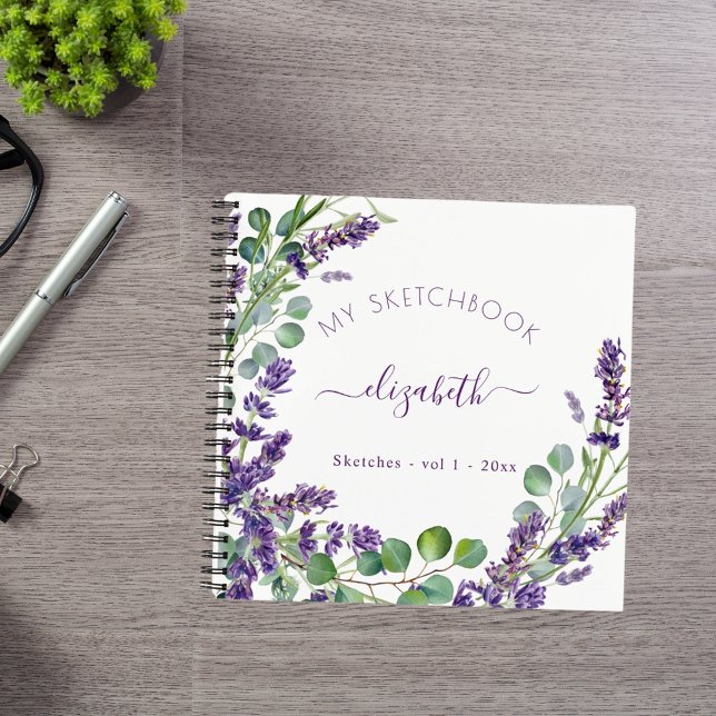 Cuaderno Sketchbook lavender eucalipto vegetación floral (Subido por el creador)