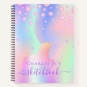 Cuaderno Sketchbook nombre de iridiscente rosa de los diama