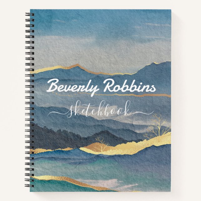 Cuaderno Sketchbook personalizado de la montaña dorada (Anverso)