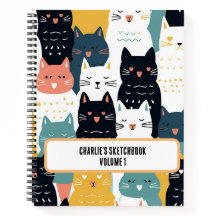 Sketchbook personalizado de la multitud de gatos