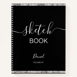 Cuaderno Sketchbook personalizado Su nombre Guión elegante