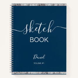 Cuaderno Sketchbook personalizado Su nombre Guión elegante