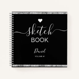 Cuaderno Sketchbook personalizado Su nombre guión elegante