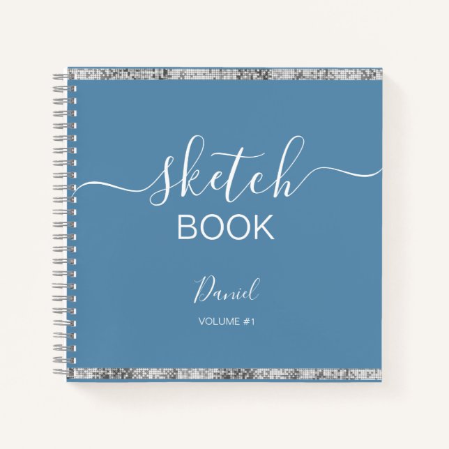 Cuaderno Sketchbook personalizado Su nombre guión elegante (Anverso)