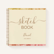 Sketchbook personalizado Su nombre guión elegante