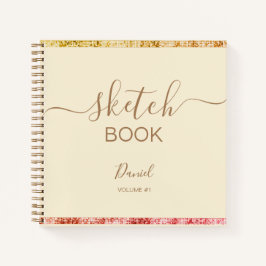 Cuaderno Sketchbook personalizado Su nombre guión elegante