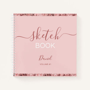 Cuaderno Sketchbook personalizado Su nombre guión elegante