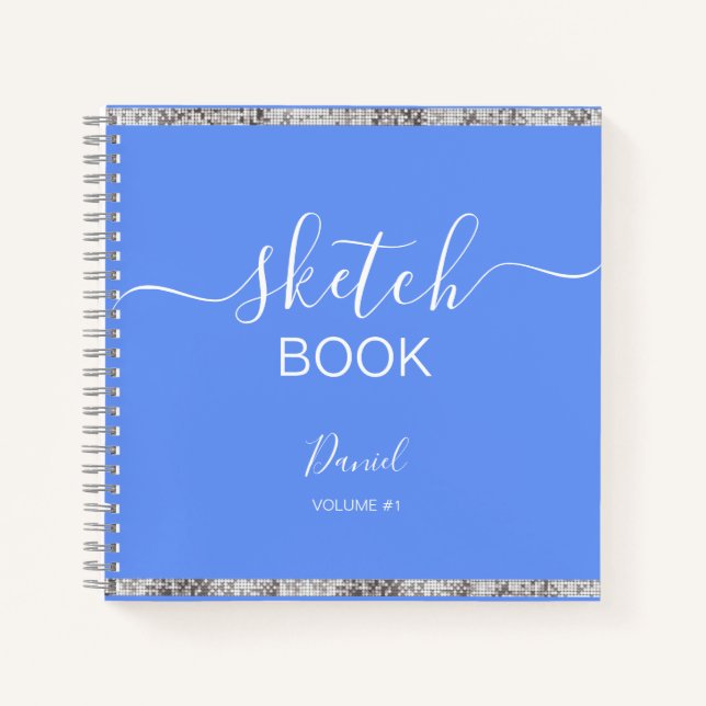 Cuaderno Sketchbook personalizado Su nombre guión elegante  (Anverso)
