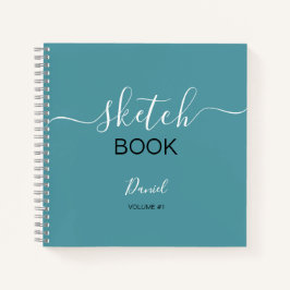 Cuaderno Sketchbook personalizado Su nombre guión elegante
