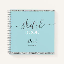 Cuaderno Sketchbook personalizado Su nombre guión elegante
