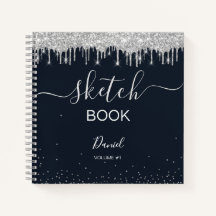 Sketchbook personalizado Su nombre guión elegante