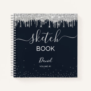 Cuaderno Sketchbook personalizado Su nombre guión elegante