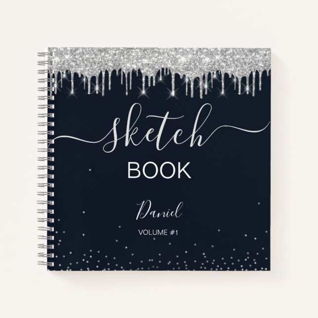 Cuaderno Sketchbook personalizado Su nombre guión elegante (Anverso)